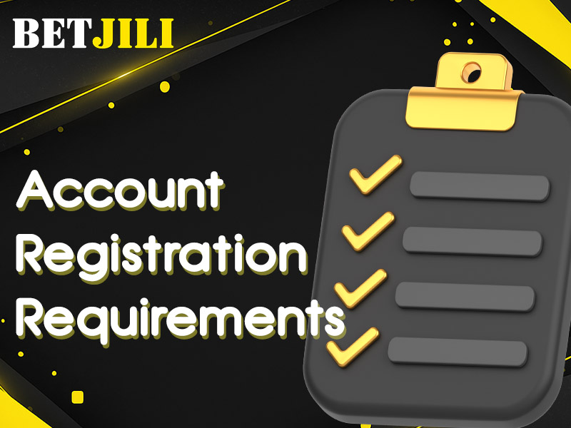 Betjili account registration terms including age, verification, and security rules.