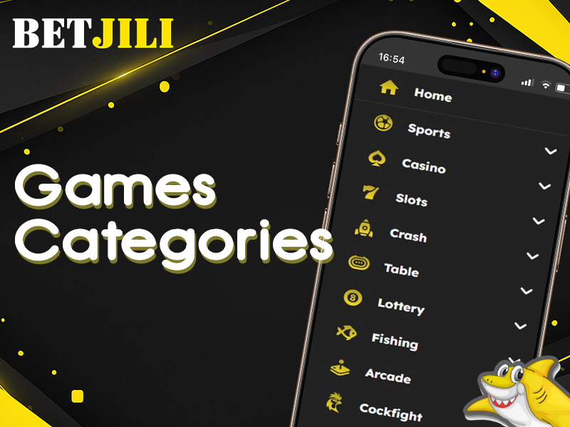 Various game categories at Betjili Casino with unique formats and draw styles