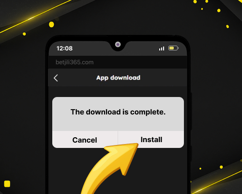 The install screen for the Betjili app on Android.