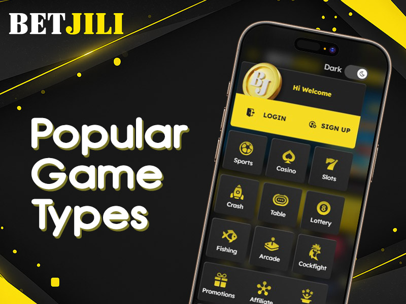Betjili online casino interface showing game categories