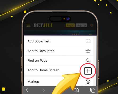 Selecting 'Add to Home Screen' from the menu on iOS.