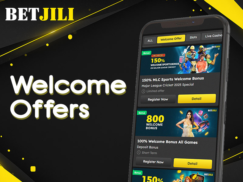 BetJili welcome offers with three customizable bonus packages for new users
